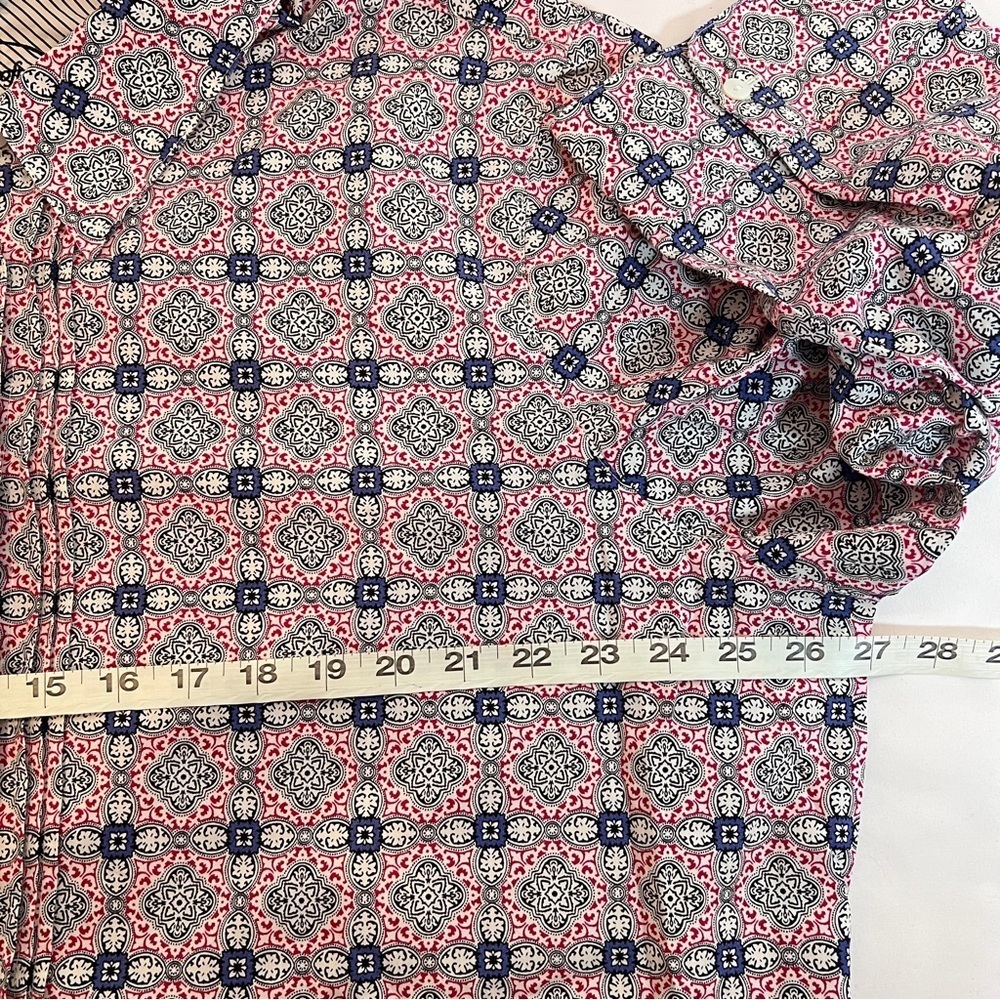 Foxcroft 3/4 Sleeve Wrinkle Free Button Down Shirt- Size 22W Geometric Pattern - Picture 8 of 9